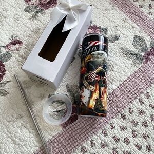 Patriotic Tumbler with Straw